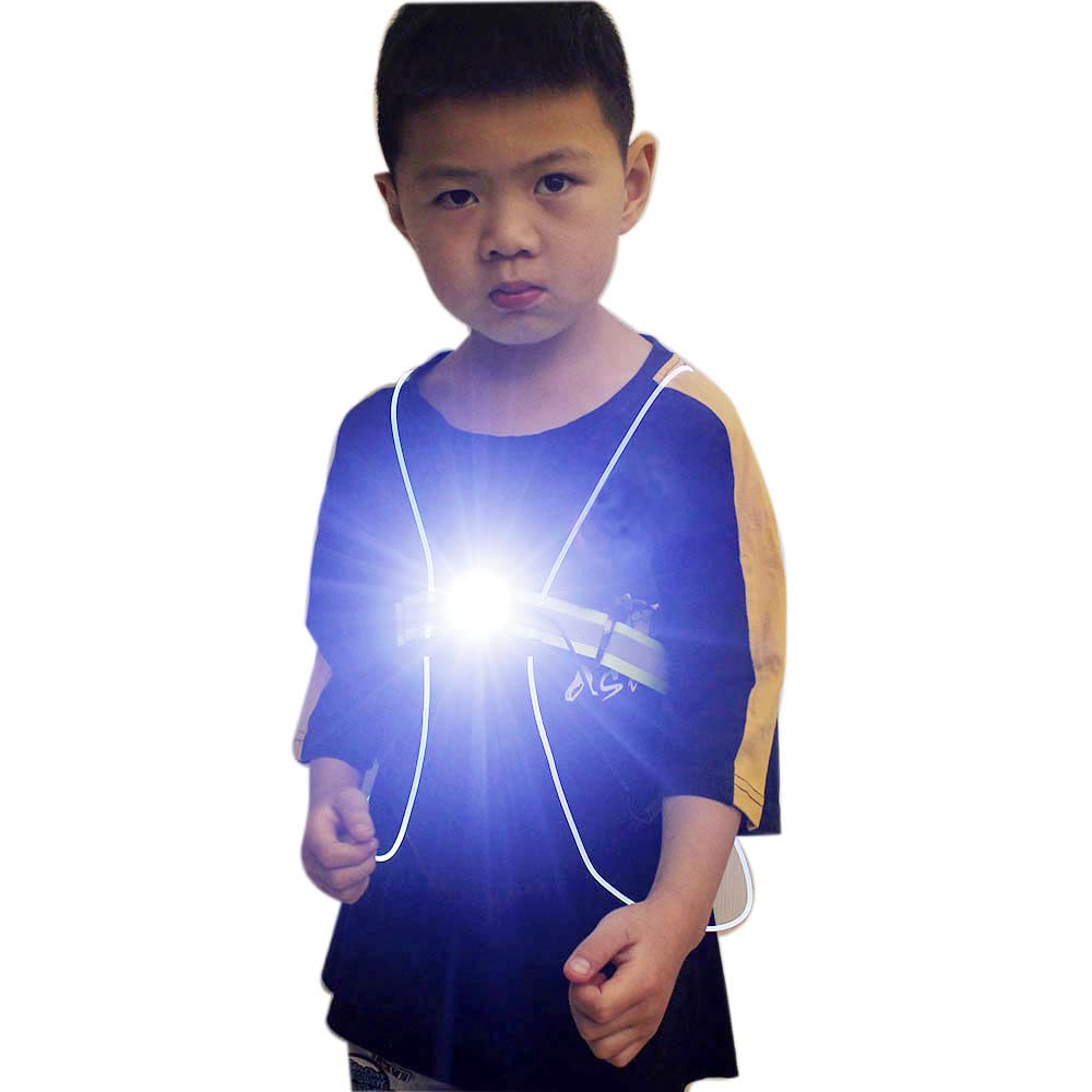 QNLALZM front view vest lit showing full 360° visibility and safety