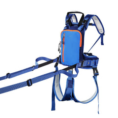 QOGIR front view with backpack showing compact trainer and quick storage benefit