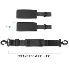 QOGIR carrying skis and poles in use for hands-free convenience