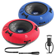 QPAU front view of two snow tubes showing size and dual-pack convenience