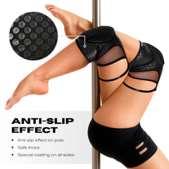 Queen Wear close-up of GRIP silicone coating improving pole traction