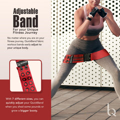 QuickBand in use during squat demonstrating stable glute activation benefit