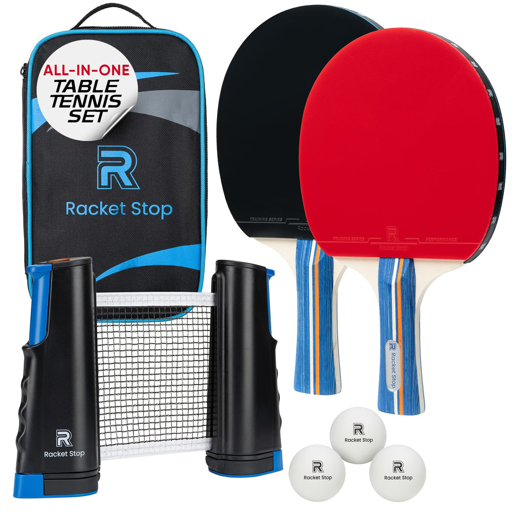 Racket Stop paddle front view showing rubber and blade for reliable play