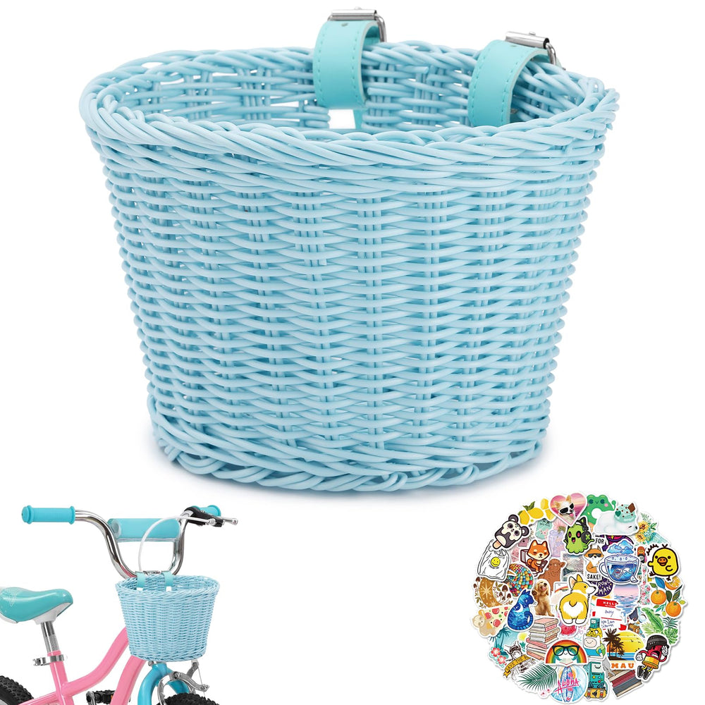 RainFlowwer front view colorful oval basket showing shape and secure straps