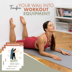 Raptor Studio card positioned while user performs banded exercise demonstrating equipment compatibility