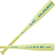 Rawlings Clout Ai front view showing yellow finish and USSSA certification for standout visibility