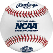 Rawlings flat seam front packaging showing 12-count and NCAA approval, durable supply benefit