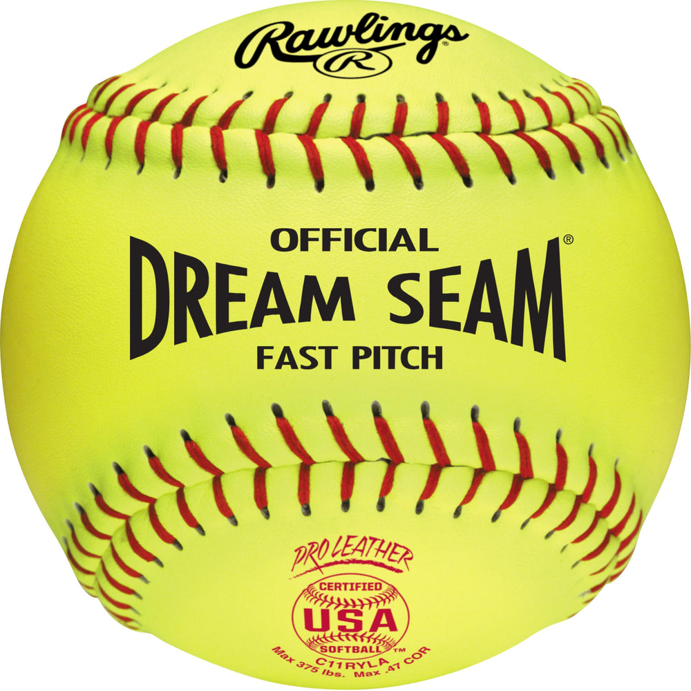 Rawlings front packaging showing 12-pack and approval logos for reliable game readiness