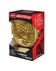 Rawlings mini Gold Glove front view showing detailed stitching and branded finish for collectible display