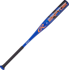Rawlings Raptor barrel close-up highlighting 2 1/4 inch sweet spot and durable alloy construction