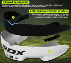 RDX mouth guard gel texture close-up showing impact-absorbing material