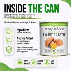 Bowl of rehydrated Ready Harvest sweet potatoes ready to serve for convenience