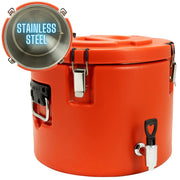 Real Deal Steel front view of red cooler showing sturdy exterior and portability benefit