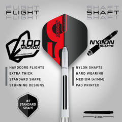 RED DRAGON Axis dart assembled in hand demonstrating comfortable 24g control and balanced feel