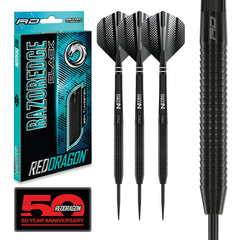 RED DRAGON front packaging displaying complete 28g steel tip set and accessories for instant play