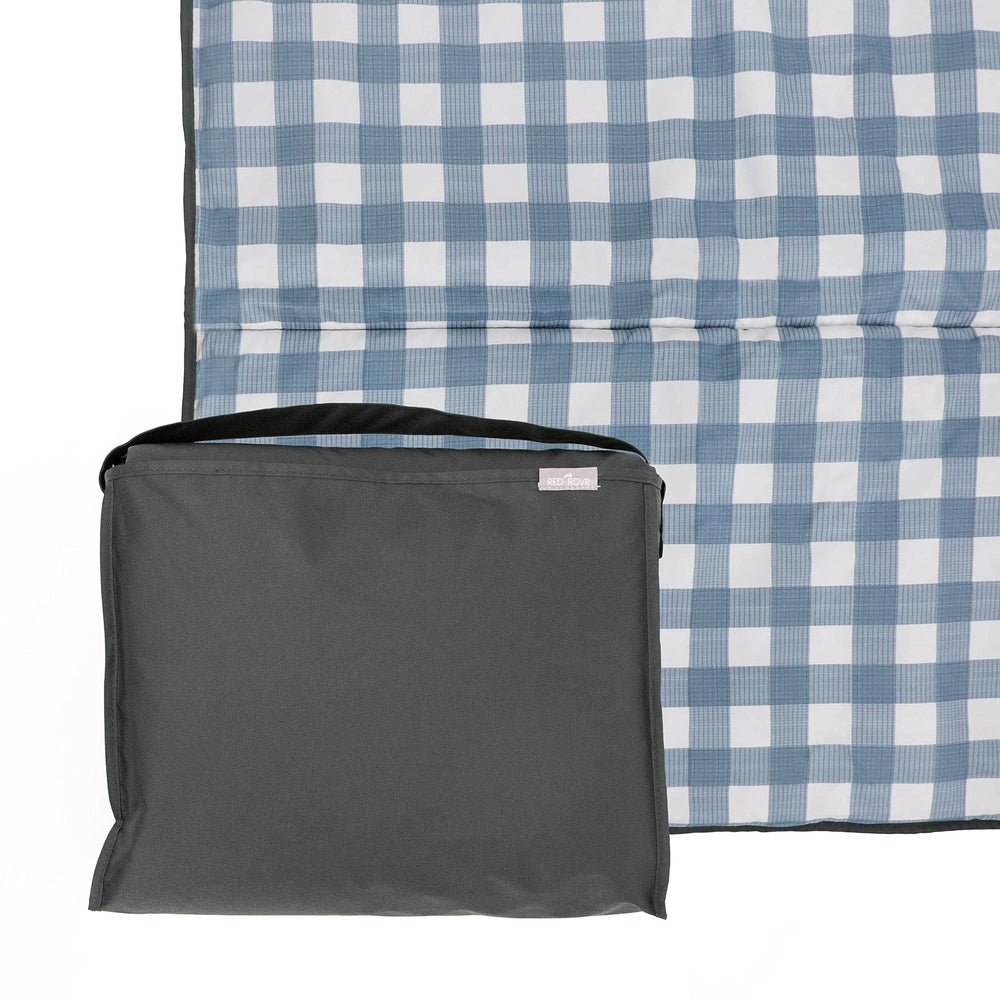 RED ROVR front view of Picnic Blue blanket showing full layout and comfort