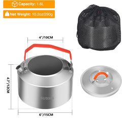REDCAMP kettle folded anti-scald handle detail for safe transport