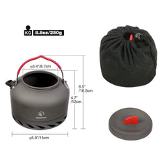 REDCAMP close-up of silicone-coated folding handle offering secure grip and heat protection