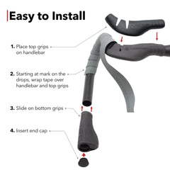 REDSHIFT grips installed on gravel handlebar offering added hand positions