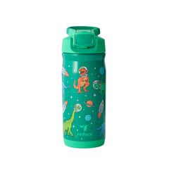 REDUCE front view of Jurassic Space bottle showing kid-friendly design and portability
