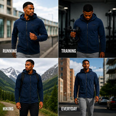 Reebok hood adjustment drawcord showing customizable fit and coverage