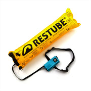 restube pouch closed showing front view and compact carry benefit