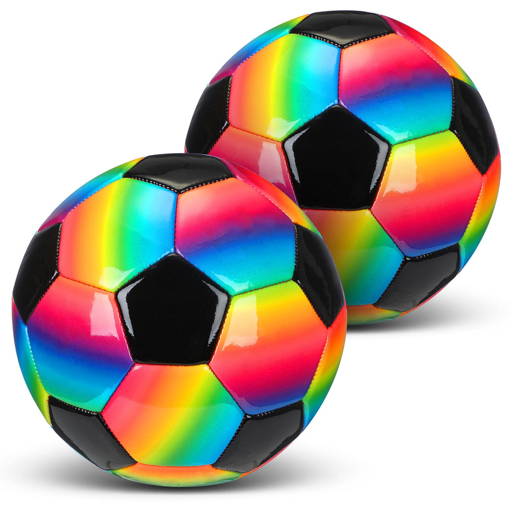Retisee front view of two rainbow balls and pump shows complete set benefit