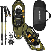 Retrospec Drifter snowshoes front view showing frame and deck for reliable flotation