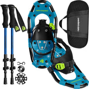 Retrospec front view of snowshoe bundle showing whole kit benefits
