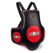 Ringside front view coach shield showing full torso coverage and protection