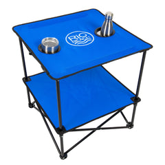 Rio Brands closeup of mesh cupholders securing drinks on tabletop