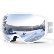 RIOROO front view of goggles showing full frame and strap, clear visibility benefit