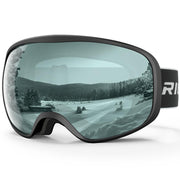 RIOROO front view of goggles showing wide field of view and sleek frame benefit