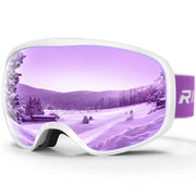 RIOROO front view of goggles showing wide panoramic lens and clear field of vision