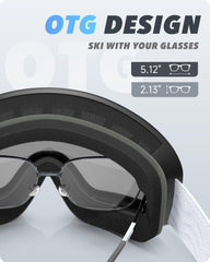 RIOROO goggles worn over prescription glasses showing OTG comfort benefit