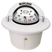 Ritchie Explorer F-50W front flush-mounted compass showing compact white housing and readability