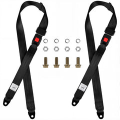 RIZINKART front view of seat belt kit showing included straps and hardware for easy fitting