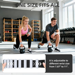 Rnnwolf worn on wrist during arm exercises for increased resistance and calorie burn