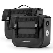 ROCKBROS front view of pannier pair showing size and waterproof fabric, durable protection