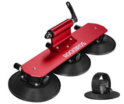 ROCKBROS front profile showing single-bike roof mount and secure positioning