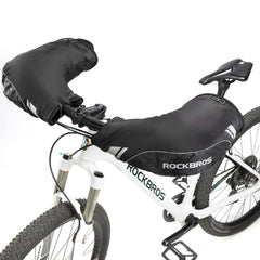 ROCKBROS front view of handlebar mitts showing windproof protection
