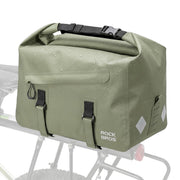 ROCKBROS front view of trunk bag showing mount and profile, durable storage benefit