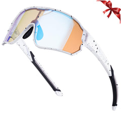 ROCKBROS front view of kids cycling sunglasses showing full-frame protection and clear styling
