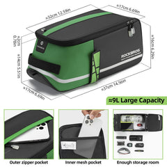 ROCKBROS open main compartment showing pockets, keeping items organized
