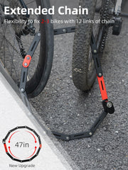 ROCKBROS unfolded lock illustrating 47-inch reach for versatile locking