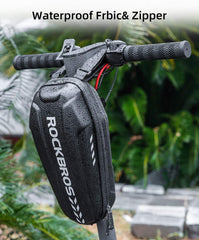 ROCKBROS mounted on scooter showing secure fit and hands-free convenience benefit