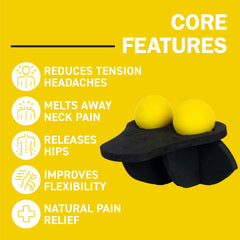 Person using Rolflex KnotStop on neck demonstrating targeted tension relief and ease of use