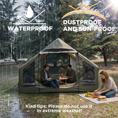 Romantic Camp interior view with standing height and communal comfort benefit