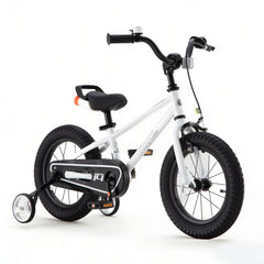 RoyalBaby front view of white Freestyle bike showing compact frame and fun design
