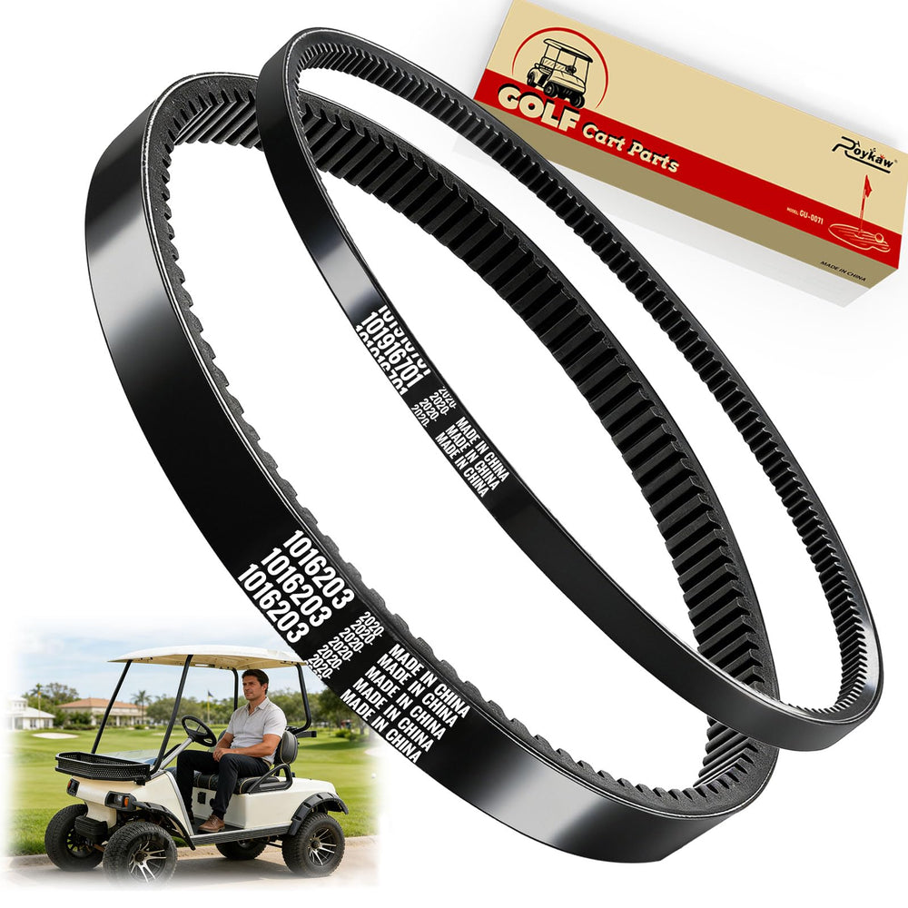 Roykaw front packaging showing both belts and fitment details for quick identification